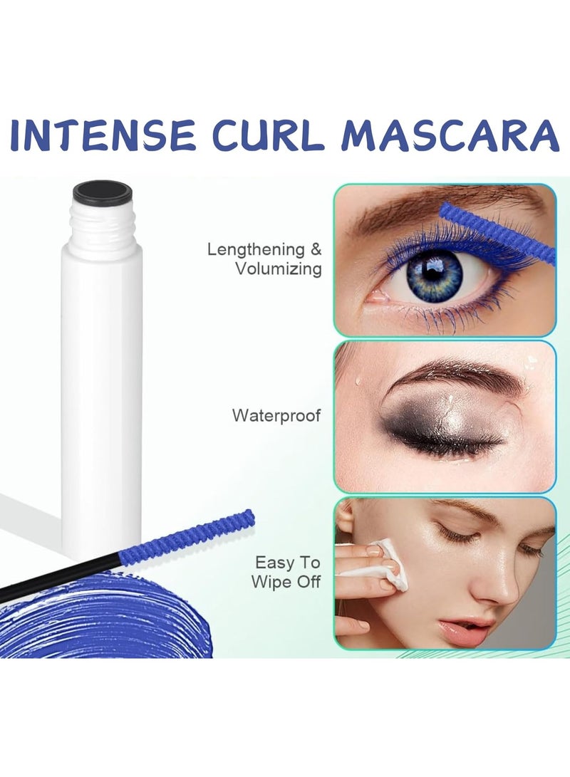 SHEBEEDO Blue Mascara,Blue Volume Tubing Mascara with Soft Brush,5D Fiber Eyelash,Lash Sensational Volumizing and Thickening Mascaras,Long-Lasting Waterproof Lash for Party,Halloween MakeUp - Image 4